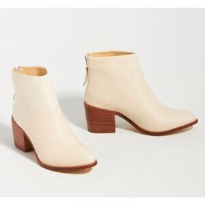 Nisolo Dari Heeled Boots Bone Ivory Leather Size 9/9.5 NIB Versatile Comfort